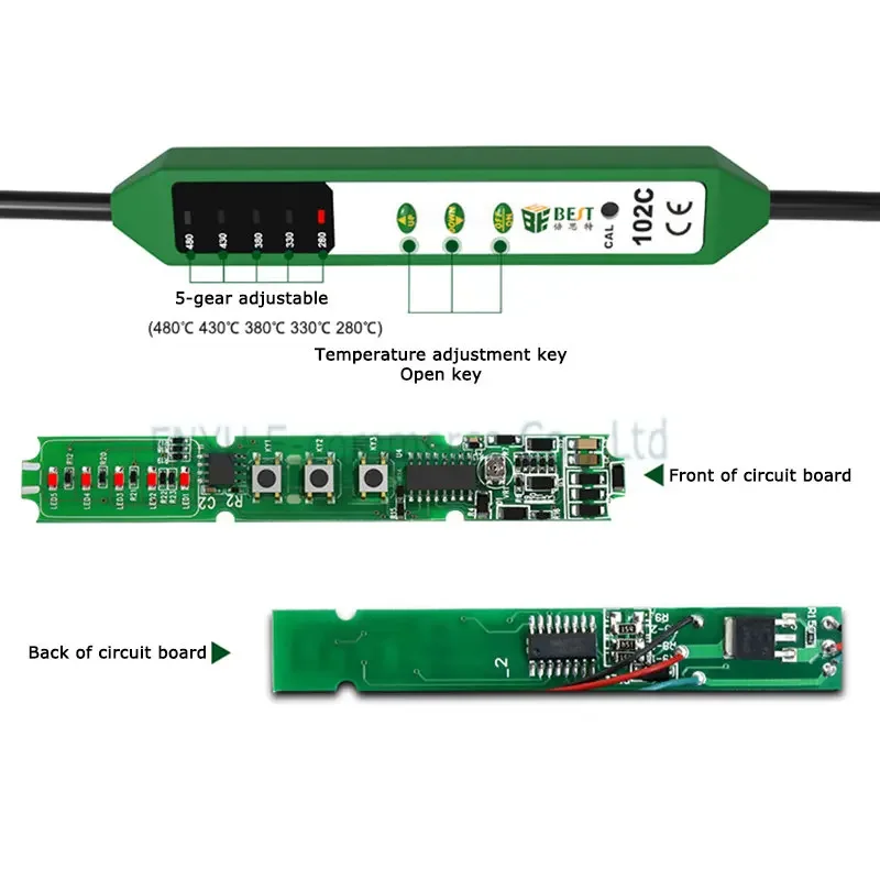 Electric Soldering Iron BST 102C Portable 5 Gear Adjustable Anti-static SMD PCB Thermostatic Soldering Rework Repair Tool