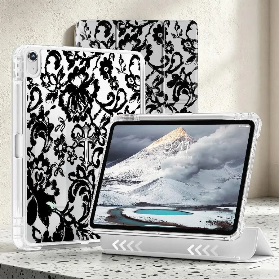 With Pen Slot Cover Tablet Case For iPad 9th Mini 7 6 5 11th Pro 13 2025 2026 10th Gen 12th Air 8 M2 M3 3 Creative Patterns Art