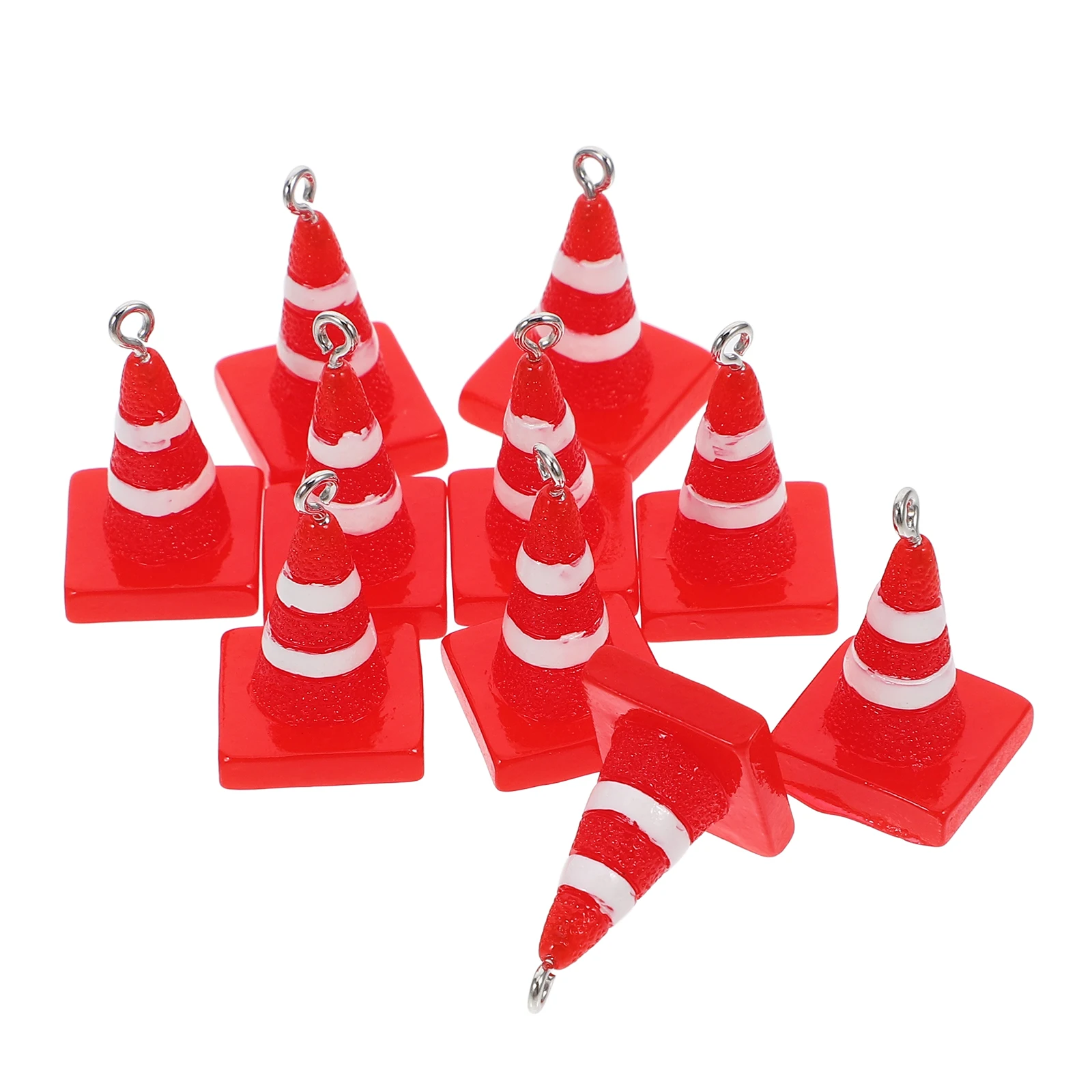 

10 Pcs Resin Pendant Accessories Mini Cones for Classroom Road Sign Construction Party Favors