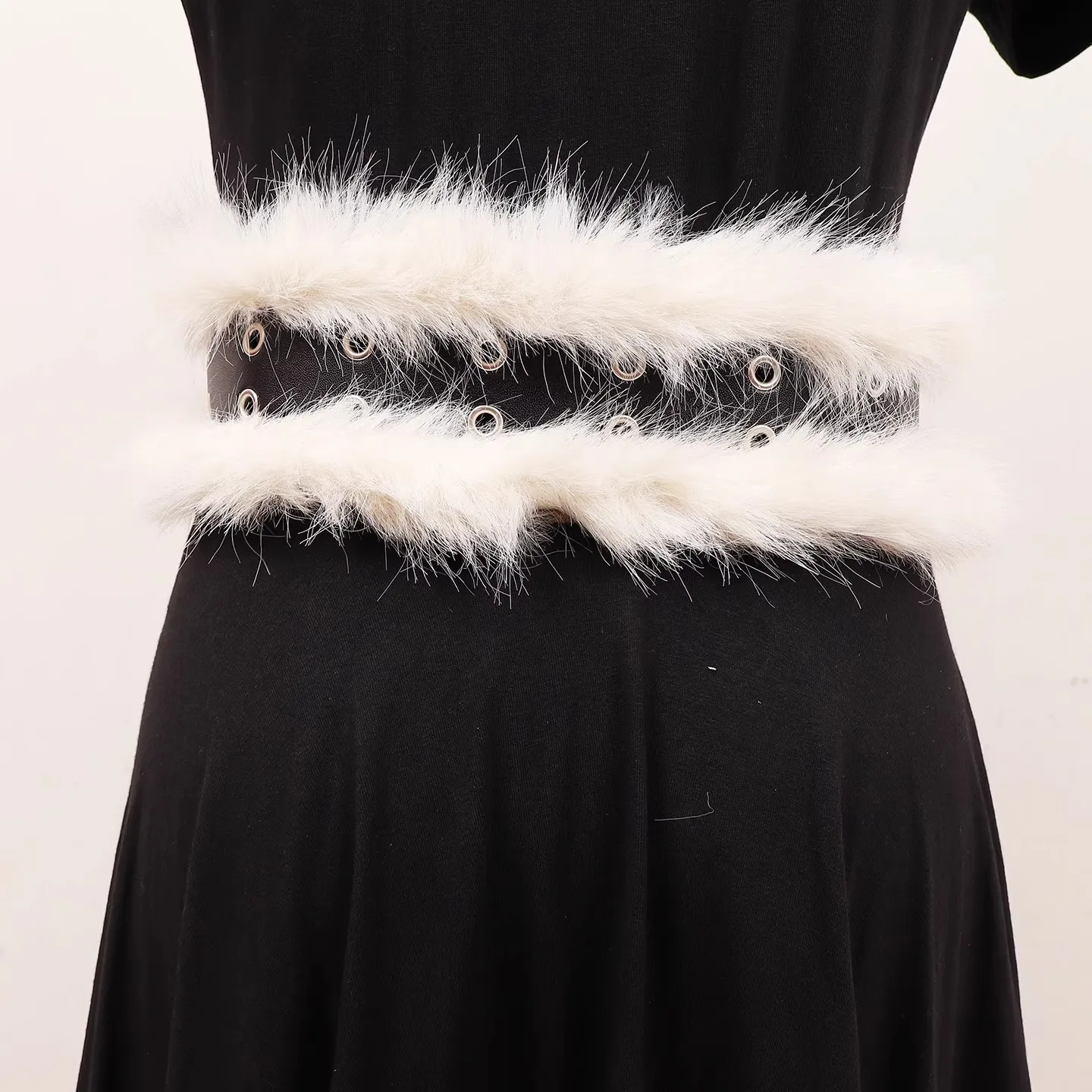 المرأة خمر فو الفراء المرقعة بولي Leather الجلود فستان Cummerbunds الكورسيهات حزام أحزمة الديكور واسعة حزام R3042