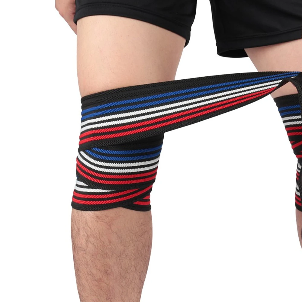 Knee Wrap Compression Bandage Adjustable Training Knee Sleeves for Cross Fitness Squats Powerlifting