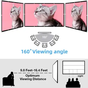 Postatable Folding Projector, soft projection screen, high density, white, without creases, 16: 9, interior and exterior, 60-200 inches 10 Main Sales Projection Screen - №4