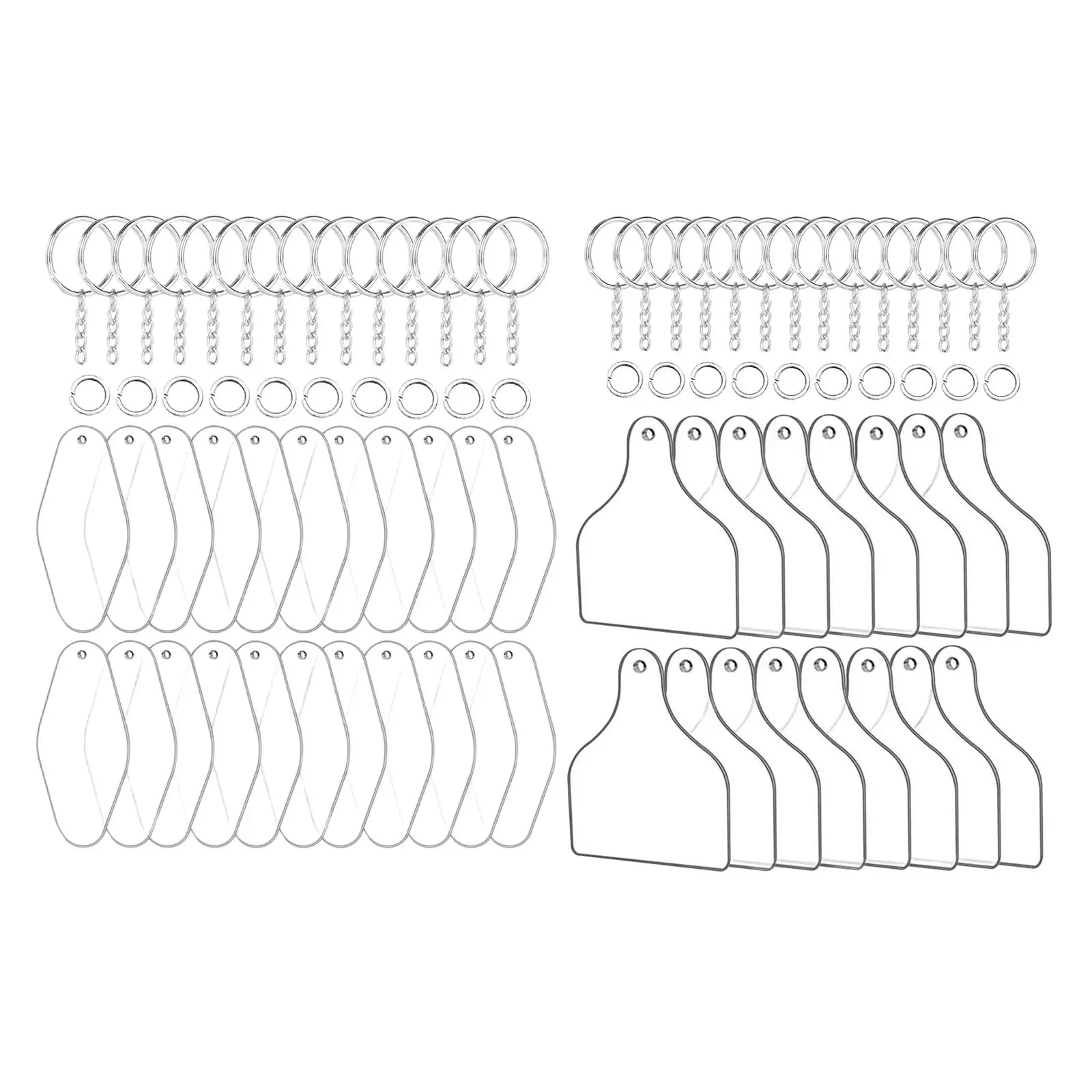 30 قطعة من سلسلة المفاتيح المصنوعة من الأكريليك الشفاف DIY كيرينغ زخرفة شارات المعلقات #2