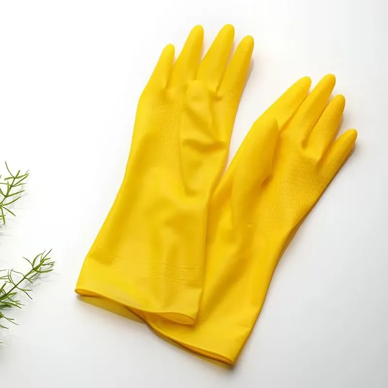 

Beef Tendon Color Plastic Household Gloves, Waterproof and Oil-resistant, Kitchen Cleaning, Home Dishwashing Tool, Non-slip