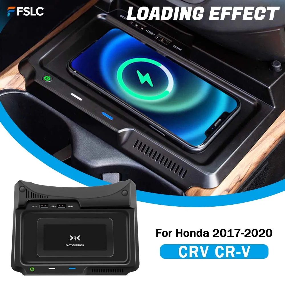 

⭐Genuine⭐ Car Wireless Charger For Honda CRV CR-V 2017 2018 2019 2020 Fast Phone Charger Charging Holder Cars Accessories