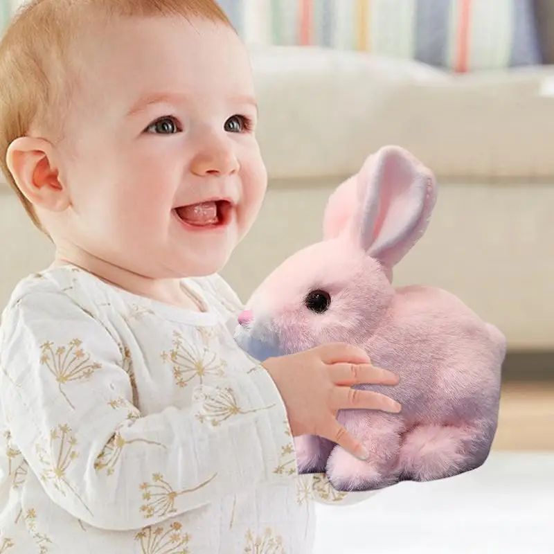 Springend konijn voor meisjes Elektrisch springend konijn Zacht pluche figuur Wiebelende oren Bunny Interactief elektronisch huisdier voor kinderen