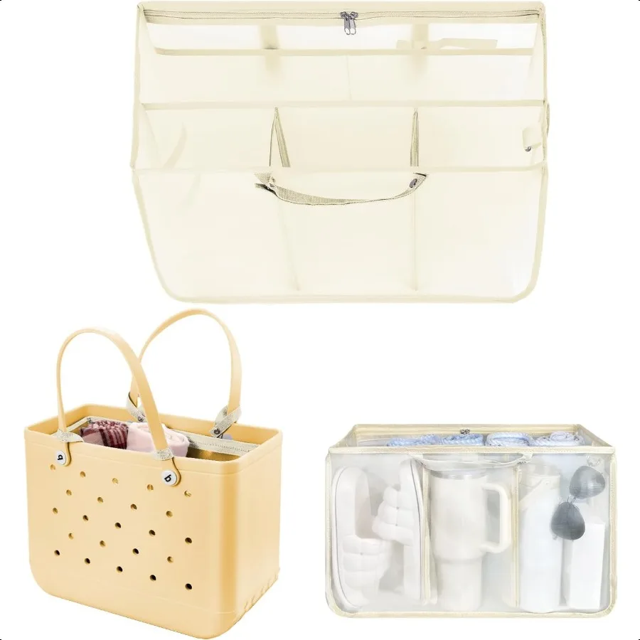 

Beach Bag Organizer Inserts for Medium Bogg Bag Accories Original Small Lightweight Mesh Insert Divider Pouch Organizing Rubber