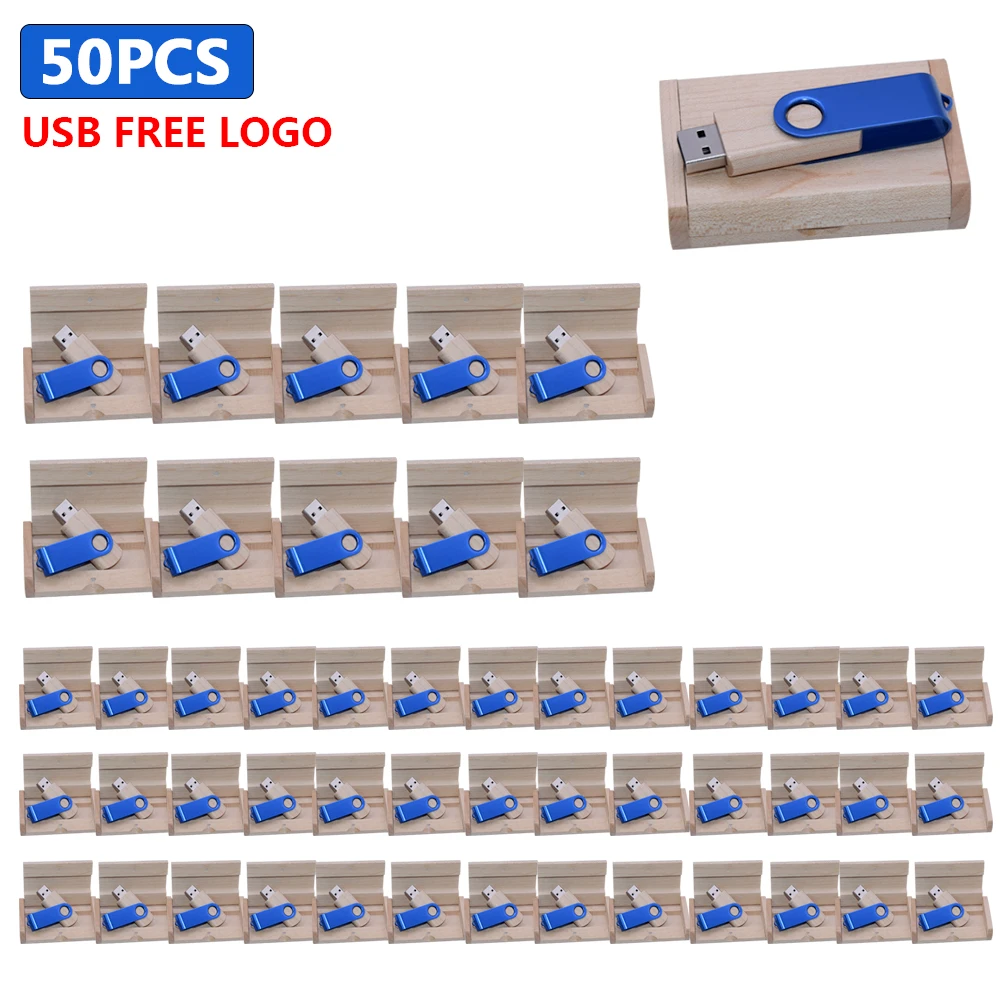 50pcs/lot Custom Wooden LOGO Wedding Company Gift Pen Drive 4GB 8GB 16GB 32GB 64GB Usb 2.0 Memory Stick Flash Drive