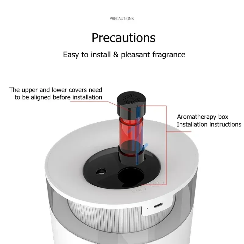 Zai Xiao 2500ml Diffusore umidificatore d'aria per oli essenziali per aromaterapia a nebbia fredda ad ultrasuoni USB di grande capacità per uso domestico con LED Ni