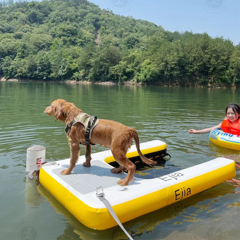 Water Play  For Pets Inflatable Dog  Sport Swimming Mat Floating Ramp Ladder Pool Dock