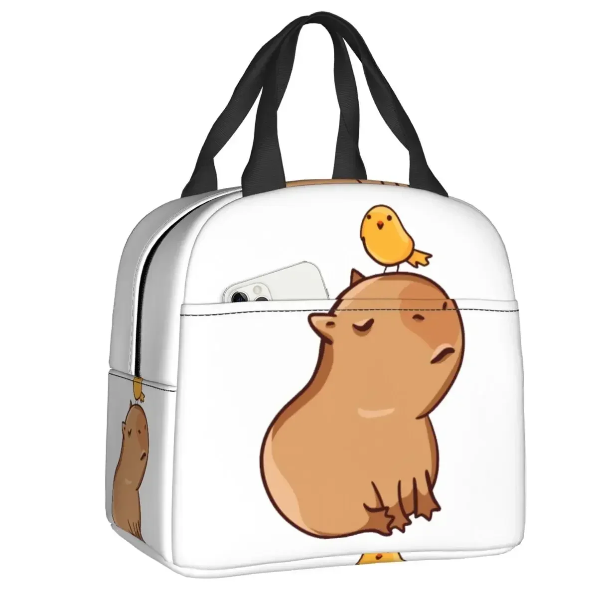 Custom Capybara Portable Lunch Box for Women Leakproof Thermal Cooler Food Insulated Lunch Bag School Children Student