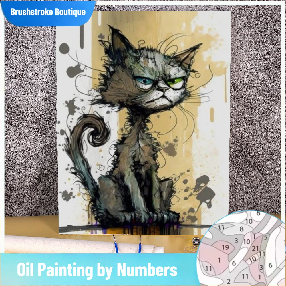 Cartoon Cat Oil Pic…