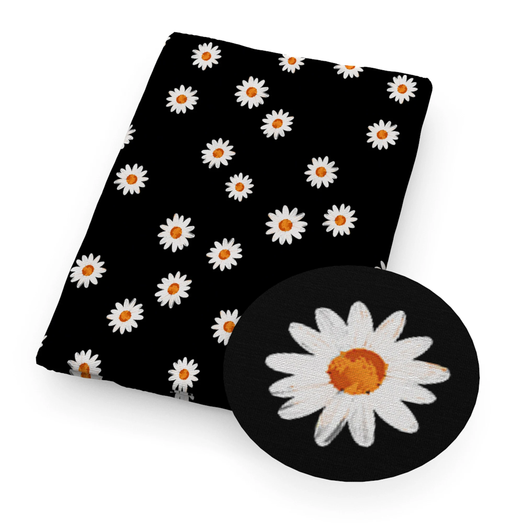 Daisy Flowers Floral Printed Polyester Pure Cotton Material Patchwork Tissue Sewing Quilting Fabrics Needlework DIY Cloth