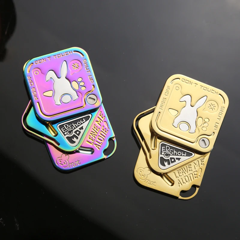 Spinner Magnético de Tres Capas con Diseño de Conejo Enojado, Juguete Antiestrés de Metal para Adultos, Regalo, Juguete EDC para Dedos