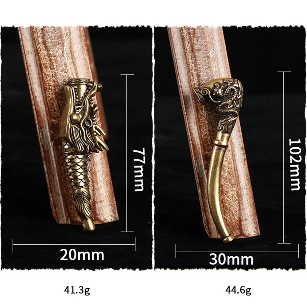 Portable Metal Brass Short Coarse Cigarette Holder Pure Copper Men\'s Smoking Set Inserted Tobacco Pipe Smoking Accessories