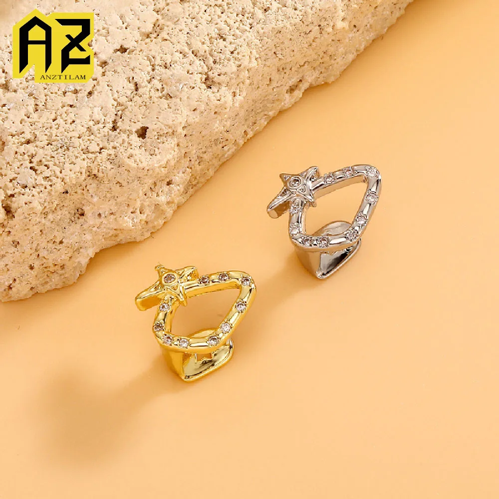 Anztilam Star Iced Out Grills Iced Out Grillz Dente Grill Uomo Donna Hip Hop Dente Griglie Caps Ottone Gioelleria Raffinata E Alla Moda Nave Libera