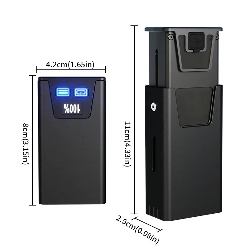 New LED strong light flashlight, digital display, multi-light source, mini keychain light, work light, emergency light