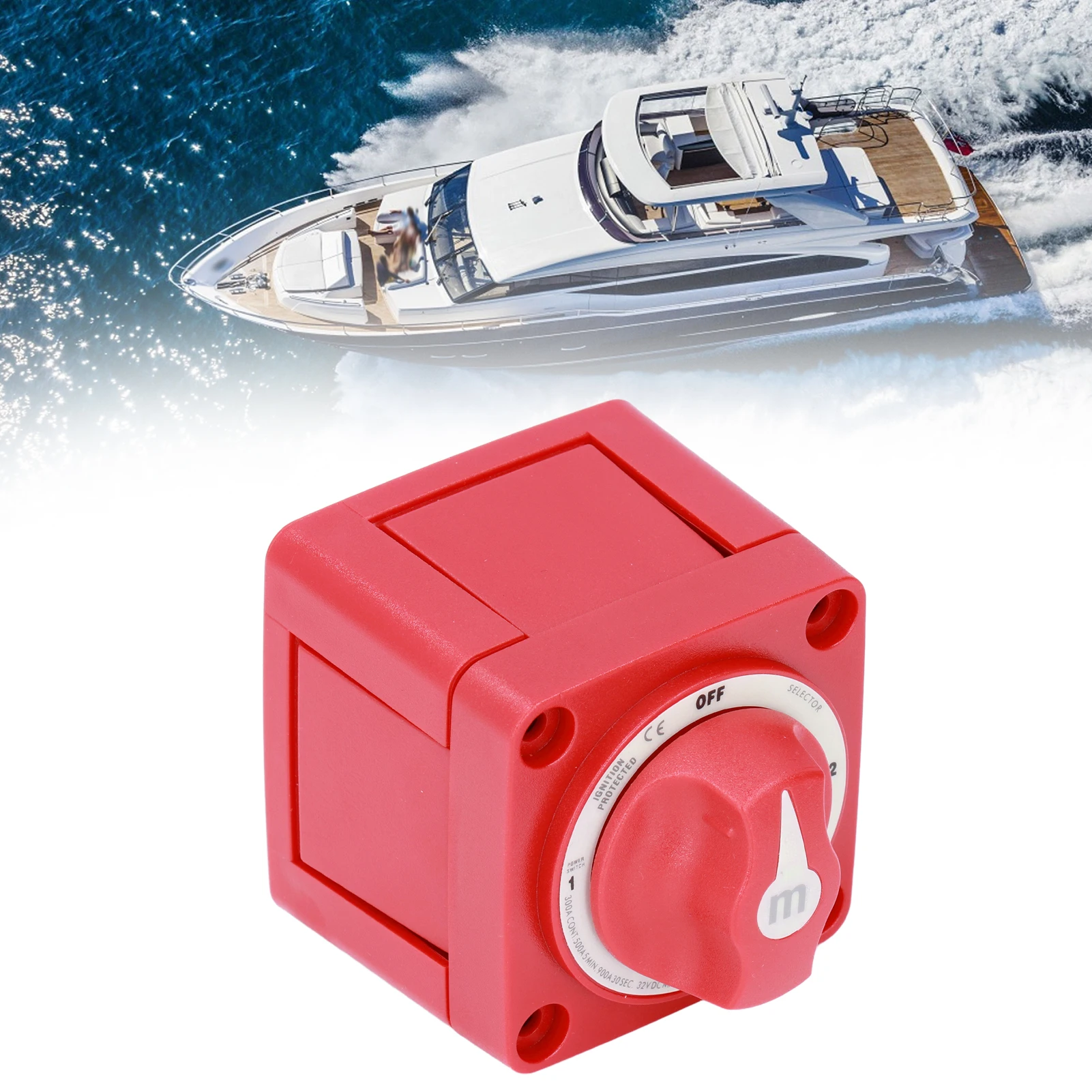 

Разъединитель аккумулятора Изолятор аккумулятора 300А Двухконтурный IP66 Водонепроницаемый для автомобиля Грузовик Прицеп RV для морской лодки