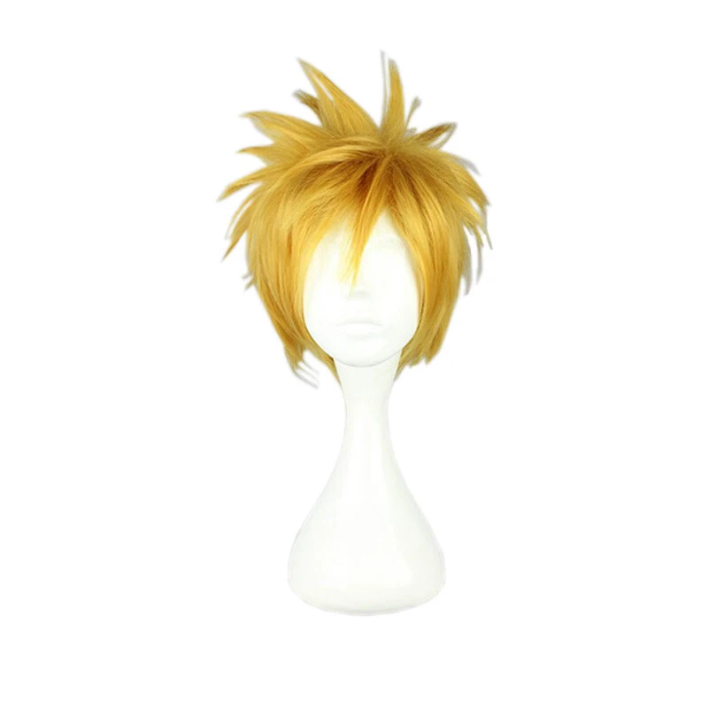 

Short Resistant Cosplay Wig Party Wigs Full Synthetic Hair 30cm/11.8" Gold