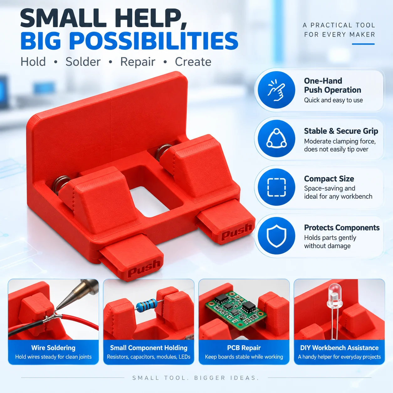 Welding fixture for lines, wire connector fixator, clamp, tin soldering station, repair of circuit boards,DIY tools, magic tools
