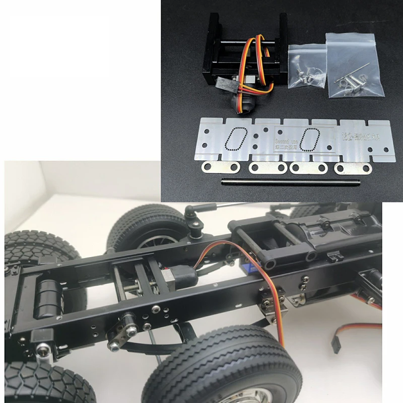 Steering Axle Lifting Retrofit Accessories Front-wheel Steering for 1/14 Tamiya RC Truck Trailer Tipper Scania DIY Upgrade Parts
