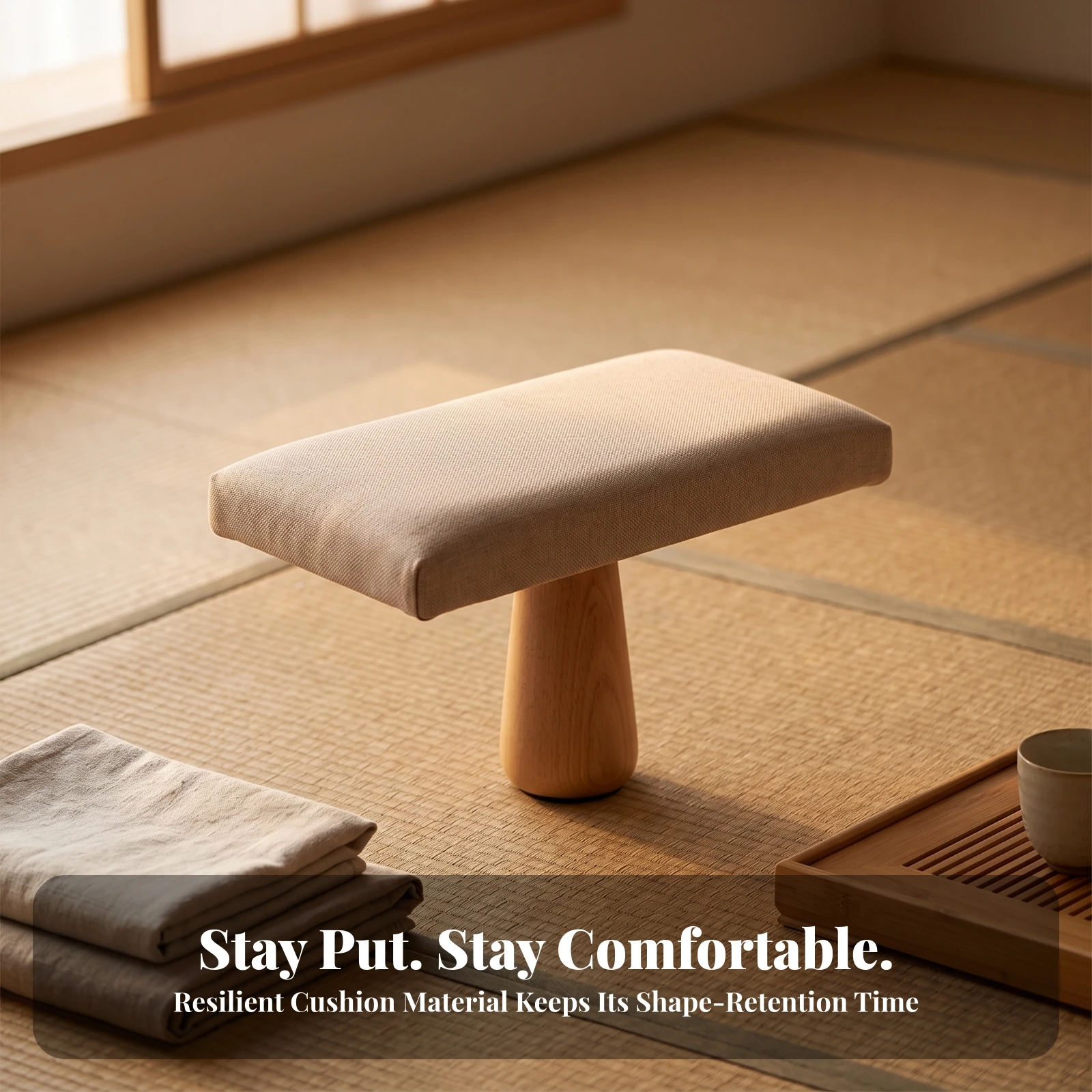 Kneeling Meditation Stool Ergonomic Meditation Stool Kneeling Bench Padded Furniture Space-Saving for Meditators, Home Practice