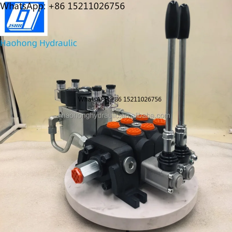 60 Liter/min 2 Spools Electro-hydraulic Sectional Directional Control Valve Double Acting 315Bar Hydraulic Distributor