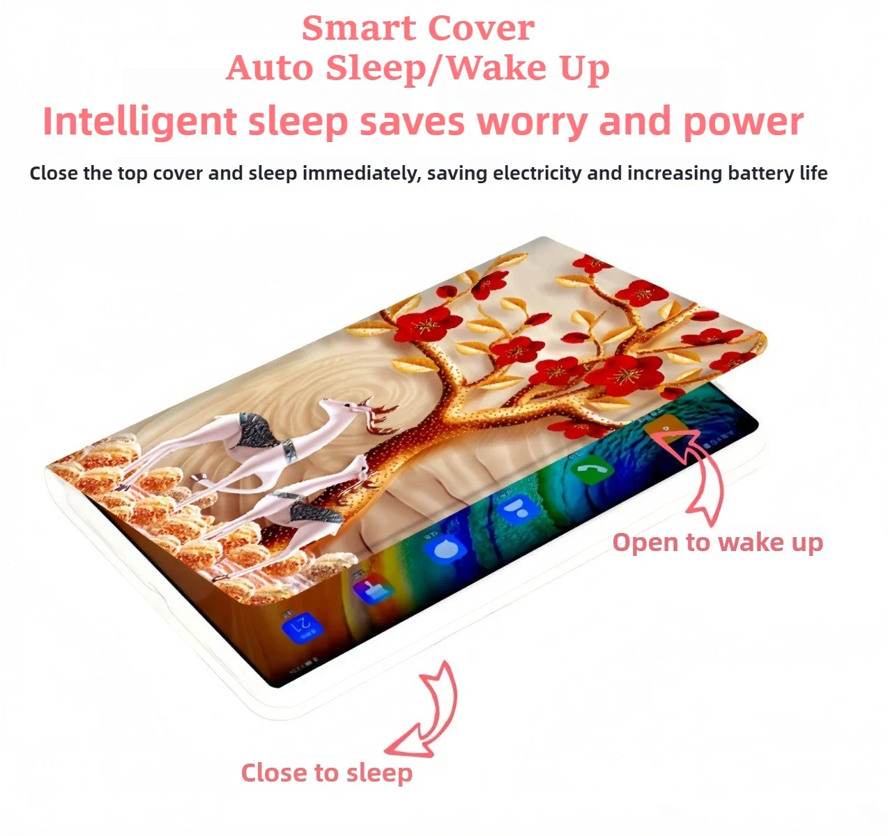Casing Pintar untuk Xiaomi Pad 5 6 7 Pro Casing Mi Pad 4 Plus Redmi Pad SE Funda Casing Kulit Pu Cetak Warna-warni dengan Tidur Otomatis