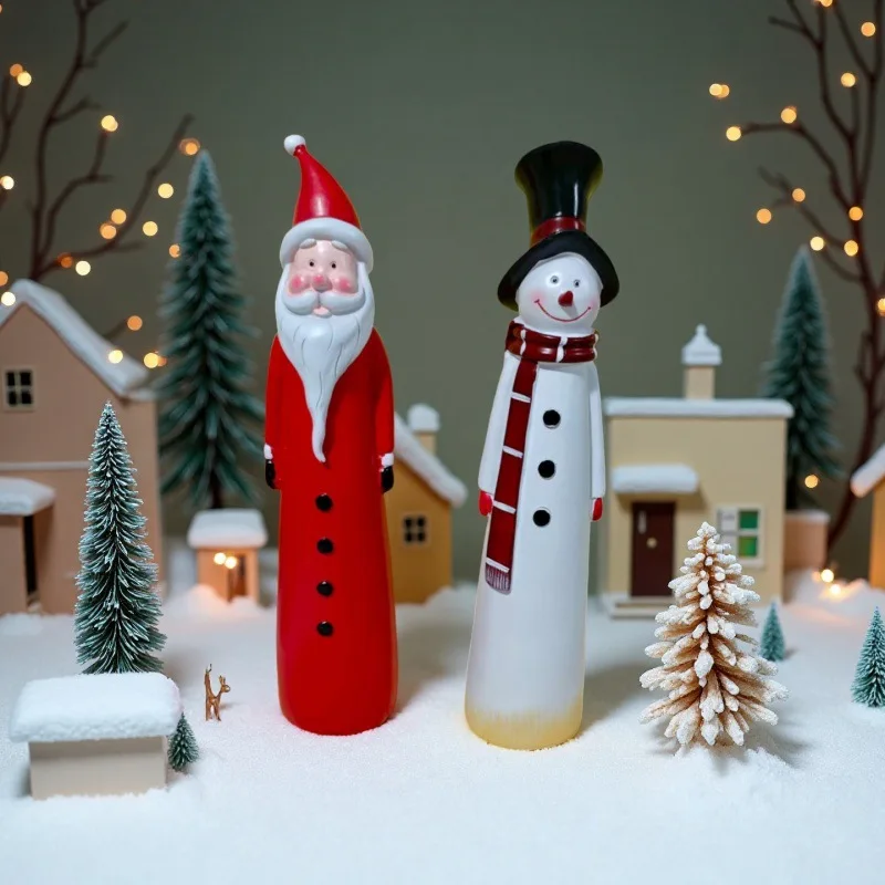 Figurita navideña de Papá Noel, adorno de escritorio, muñeco de nieve, decoración de mesa de resina para decoración navideña de dormitorio, 1 Uds.