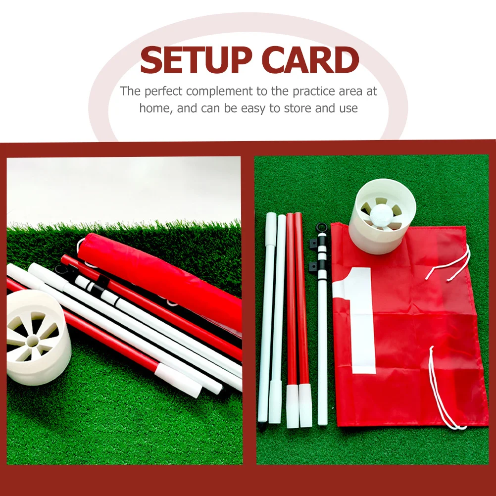 

1 Set Portable Flagpole Hole Cup, Detachable Flag Training Set, Stainless Steel Putting Practice Prop, Golf Accessory, Course
