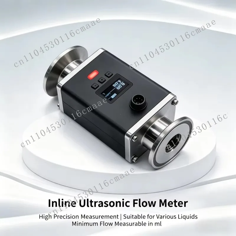 

Inline Ultrasonic Flow Meter High Precision Micro Flow Sensor 4-20mA/RS485 Output +/-2% Accuracy Thread Connection for Pure