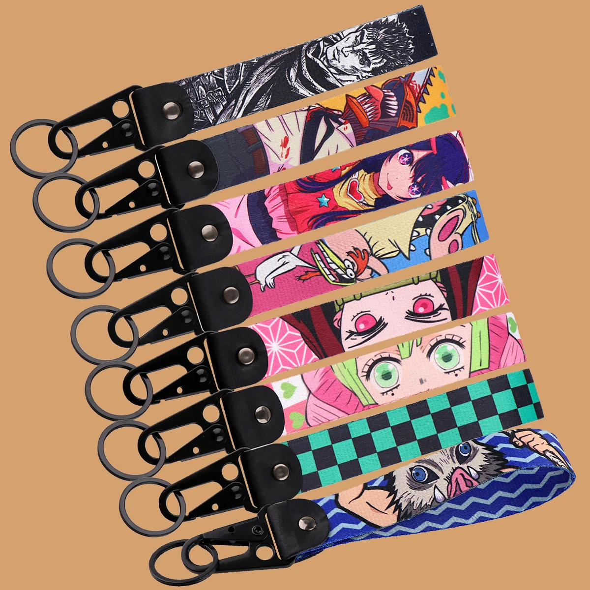 

Anime Short Lanyard USB Badge Holder Wrist Strap Tags Key Strap Car Motorcycle Keychain Key Ring Accessories