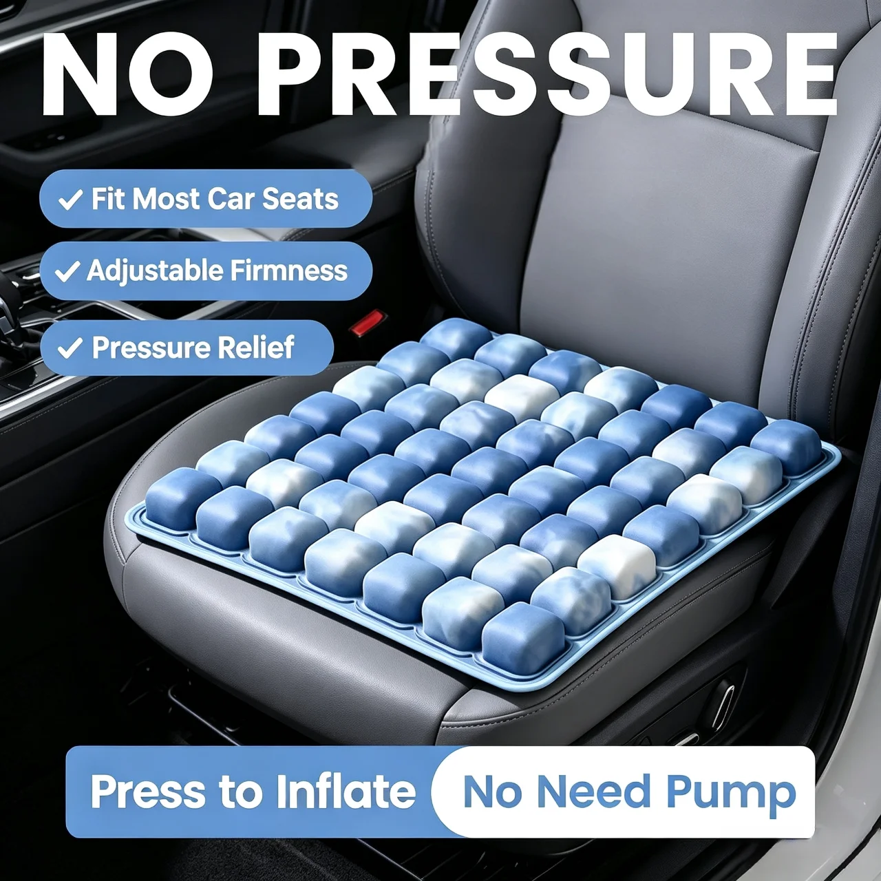 An ergonomic car seat cushion, suitable for long-distance sitting, office chair cushion, adjustable inflatable seat cushion