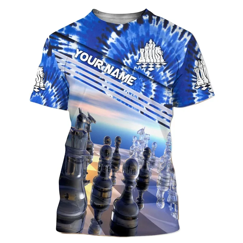 3D Full Print Personalized Chess Graphic TShirt For Men Women Summer Short Sleeve Funny Chess Tee Shirt Tops Streetwear