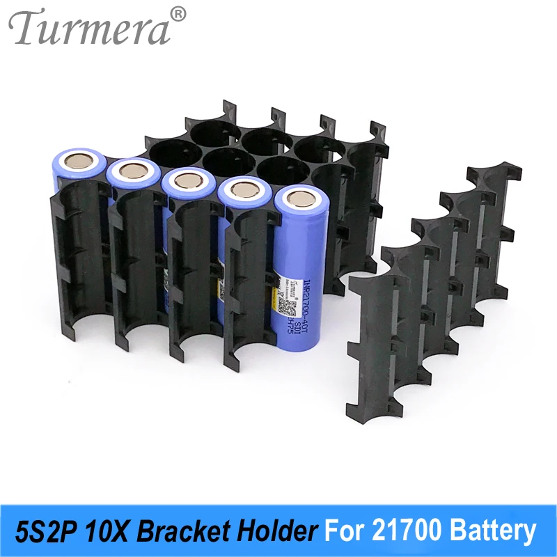 

Turmera 10Pieces 21700 Holder 5S2P 10X 21700 Battery Bracket Spacer Assemble for 36V 48V Electric Bike or Escooter Batteries Use