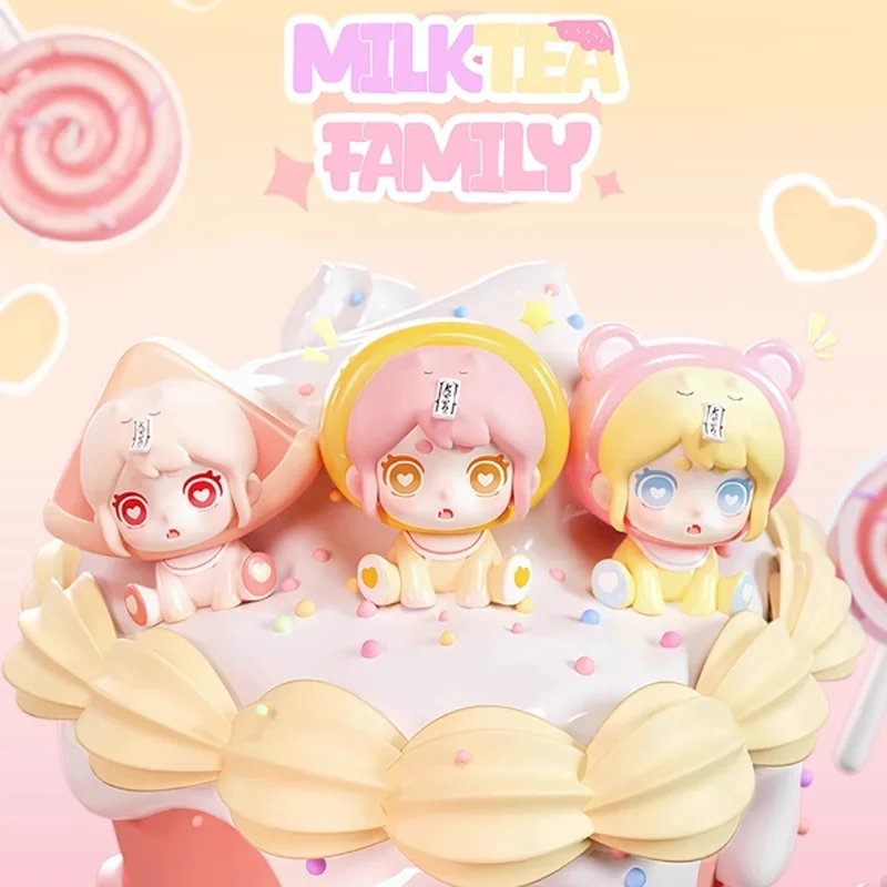 

Genuine Ouo Milk Tea Family Series Mengli Mini Surprise Blind Box Canister Ghost Keeno Skin Popo Doll Figurine Gift