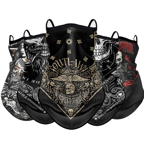 레트로 모토 사이클링 자외선 차단 마스크 오토바이 헤드스카프, 여름 야외 목 헤드 커버, 라이딩 페이스 쉴드 스포츠 헤드랩 