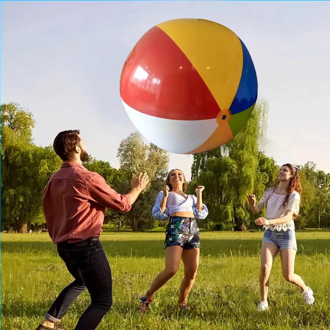 59inch Giant inflatable Beach Ball Outdoor Games Fun Toys Water Toys Thickened PVC Inflatable Lawn Ball School Group Game Toys
