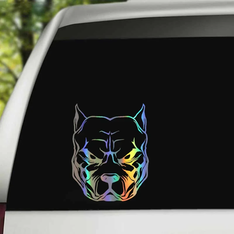 Motorcycle Sticker Dog Pattern Pit Bull Pitbull Reflective Car Stickers Moto Auto Decal Funny JDM Vinyl on Car Styling 19*15cm