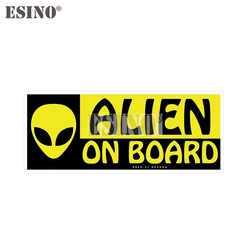 Car Styling Creative Funny Warning UFO Alien On Board Cartoon PVC Decal Waterproof Car Body Sticker Pattern Vinyl