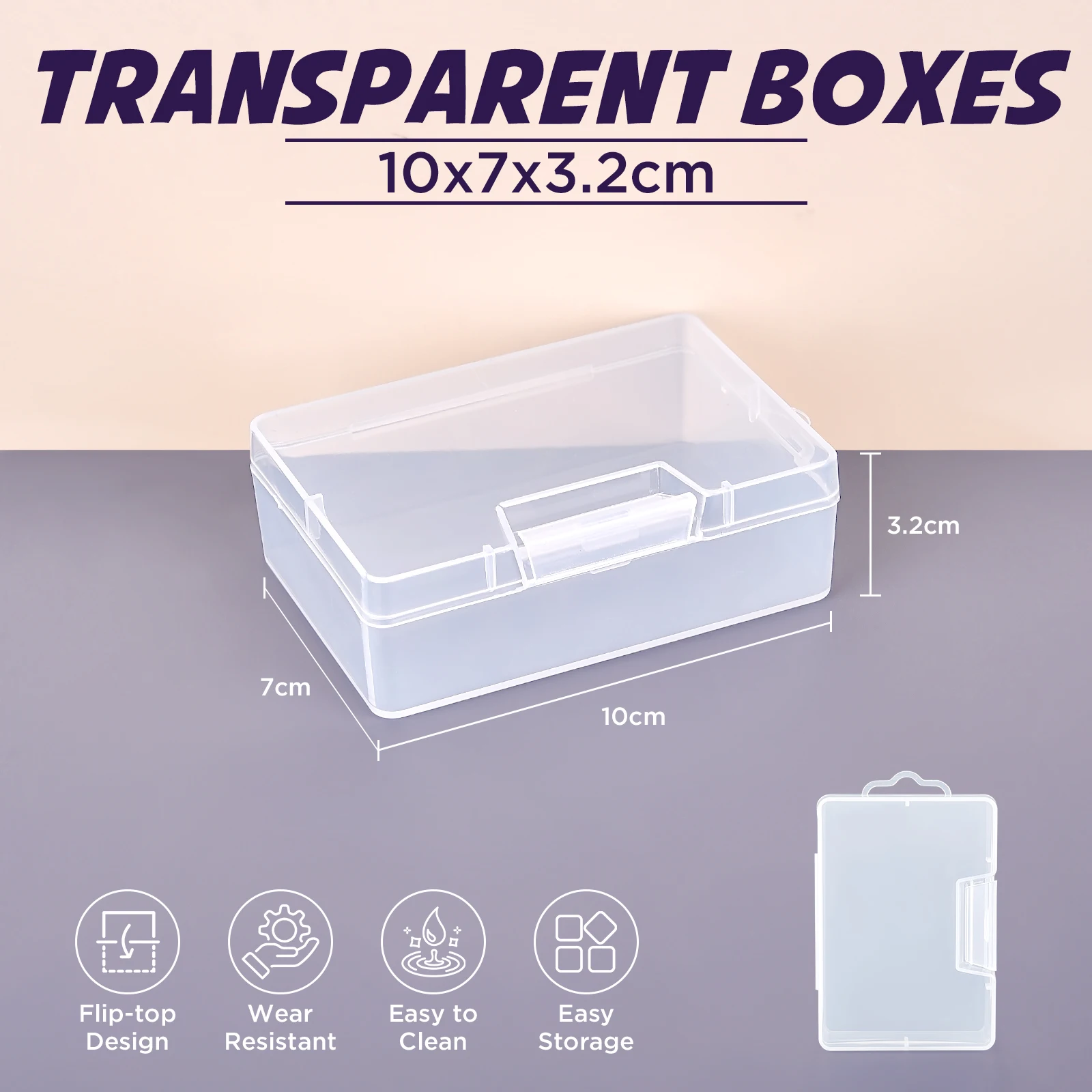 Small Rectangular Plastic Box Storage for Jewelry