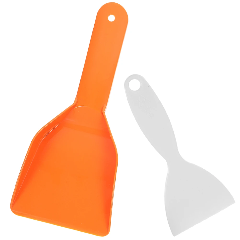 2pcs Yellow Large Medium Snow Blower Ice Remover Tools Frost Shovels Kitchen Cleaning Refrigerator Deicer Scoop Multifunctional