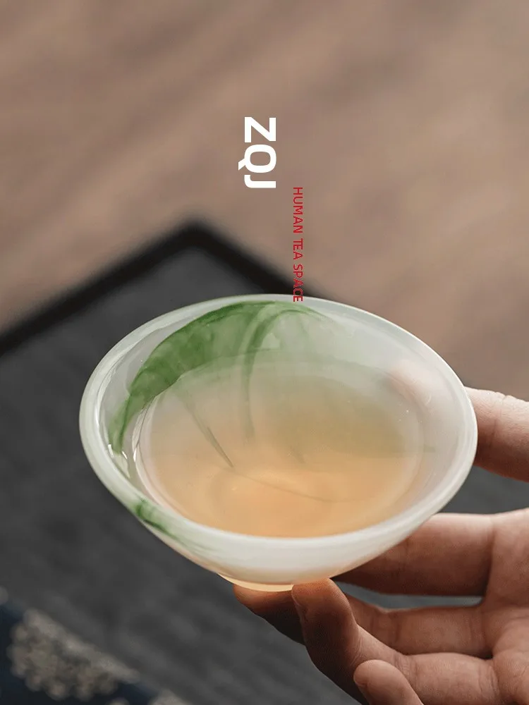 

Chinese Sle Owner Cup JOJOS L PD Jadeite Glass Tea Drinking Single Cup Coin Storage Cultural Trend Traditional Crt Tea Set