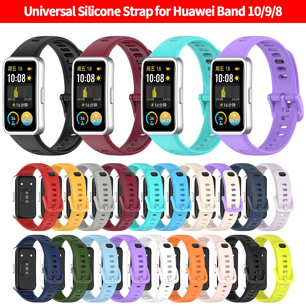 

Silicone Watchbands For Huawei Band 10 9 8 Strap Replacement Universal Strap For Huawei Band 10 Correa Bracelet