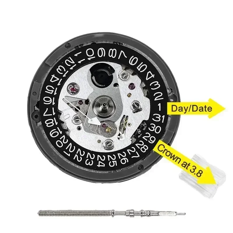 CAOWTAN NH35A Premium mechanisches Uhrwerk NH35 bei 3 bei 3,8 bei 6 Datumsrad 24 Juwelen Automatischer Selbstaufzug Hochpräzises Uhrwerk ersetzen 6