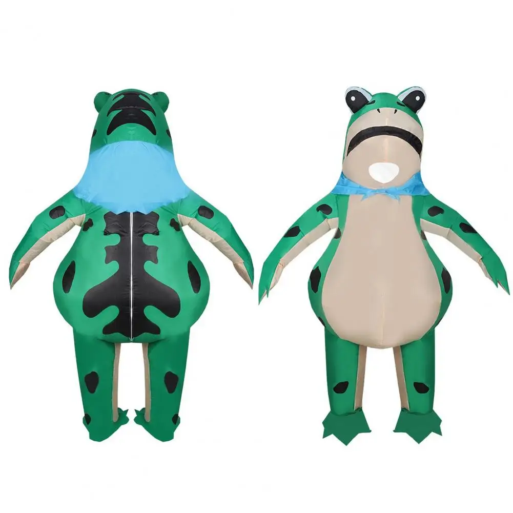 Quick Inflate Frog Costume Frog Suit with Air Blower, Battery Box, Cartoon Green Frog Outfit for Cosplay Party Costume