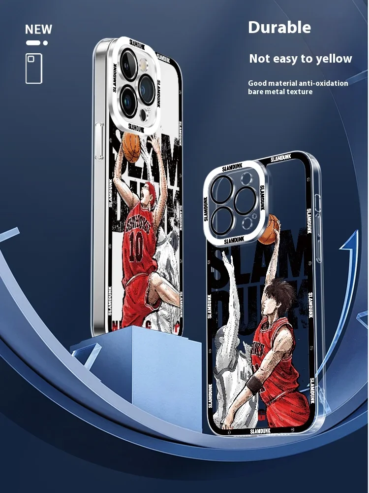 Luxury Cool Slam Dunk Phone Case For iPhone 15 14 Pro Max 13 12 Mini 11 Pro XR XS X 8 7 6 6S Plus SE 2020 Soft Silicone Cover