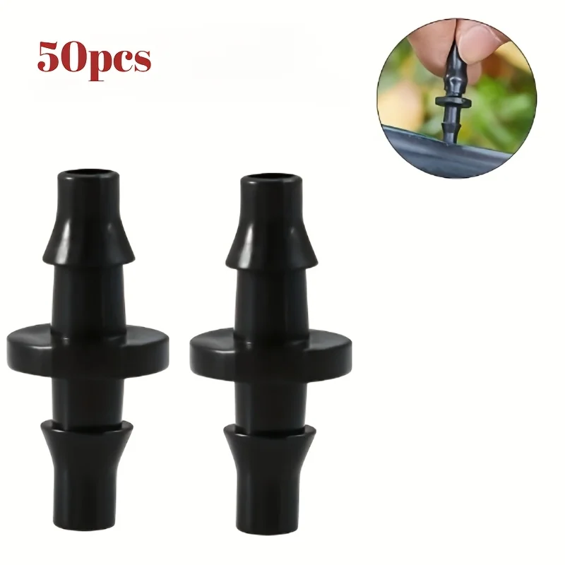 50Pcs Barbed Drip Irrigation Connector 4/7mm Garden Water Pipe Joint Fitting Agricultural Landscape Irrigation Accessories