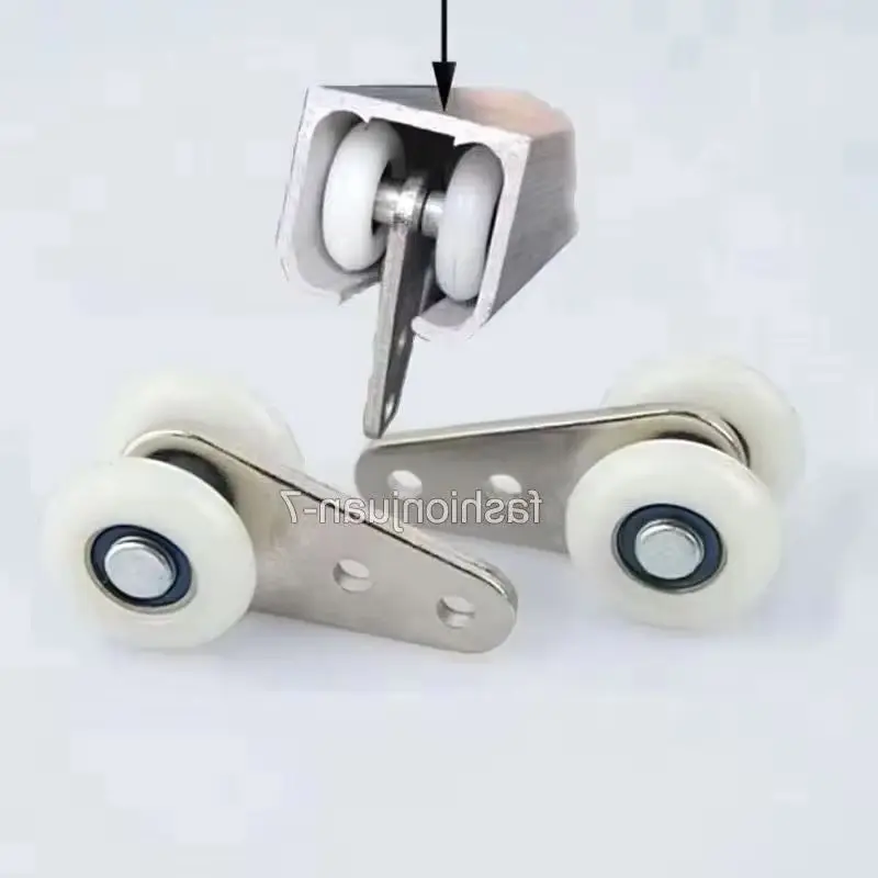 Stock 200PCS Metal Heavy Window Curtain Hanging Rail Rollers Dual Nylon Silent Curtain Pulleys Smoothly Moving Bearing Wheels