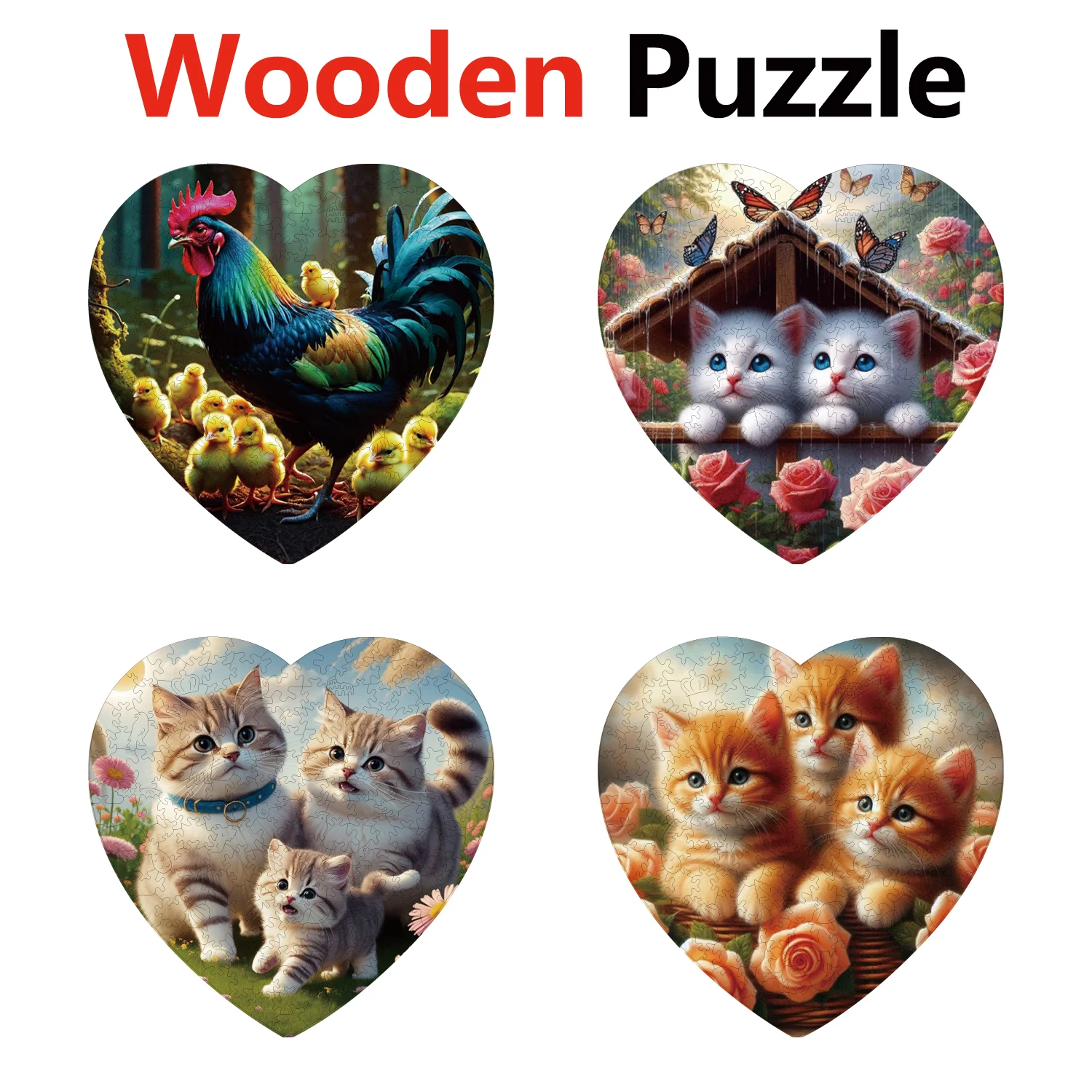 

Calico Cat Animal Puzzles High Quality Jigsaw Puzzle Wooden Puzzle Best Christmas Gift